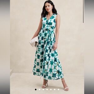 Banana Republic Blue Green Maxi Dress